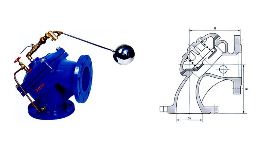 royal皇家88平台角型定水位阀100A结构图